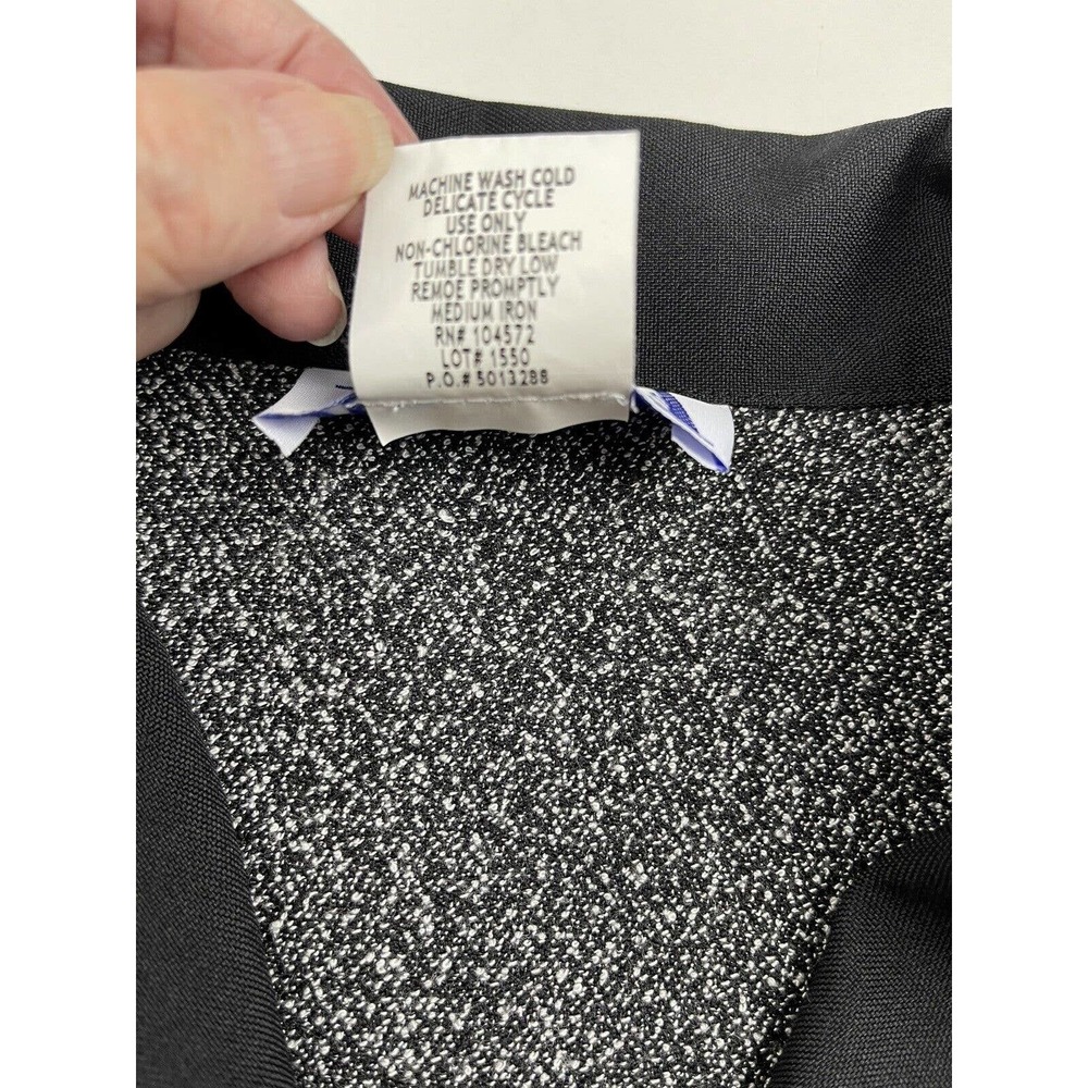 BFA Classics 8 Black White Skirt Suit Knee Length Poly/Rayon Made USA - Picture 7 of 12